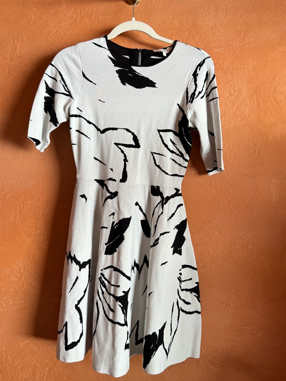 Ted Baker London Floral Abstract Knit Fit & Flare Mini Dress